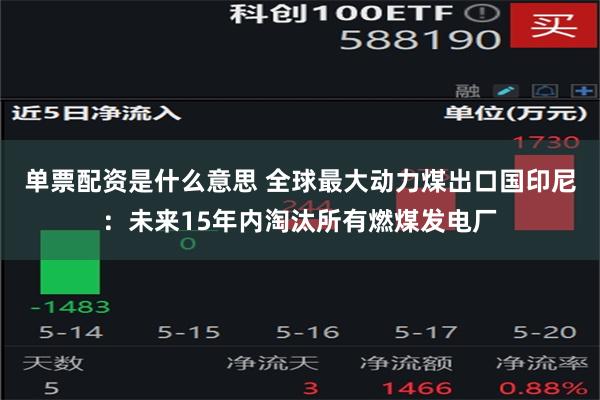 单票配资是什么意思 全球最大动力煤出口国印尼：未来15年内淘汰所有燃煤发电厂