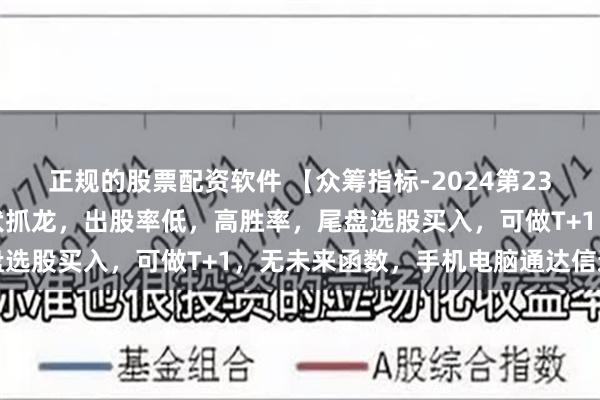 正规的股票配资软件 【众筹指标-2024第23期】有鱼在渊指标，潜伏抓龙，出股率低，高胜率，尾盘选股买入，可做T+1，无未来函数，手机电脑通达信通用